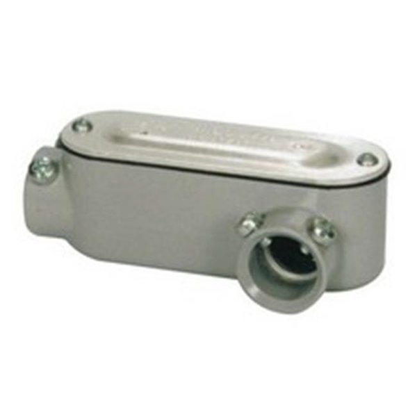 Dendesigns Aluminum EMT Set Screw Conduit Body LL Type with Cover & Gasket; 1.5 in. DE390462
